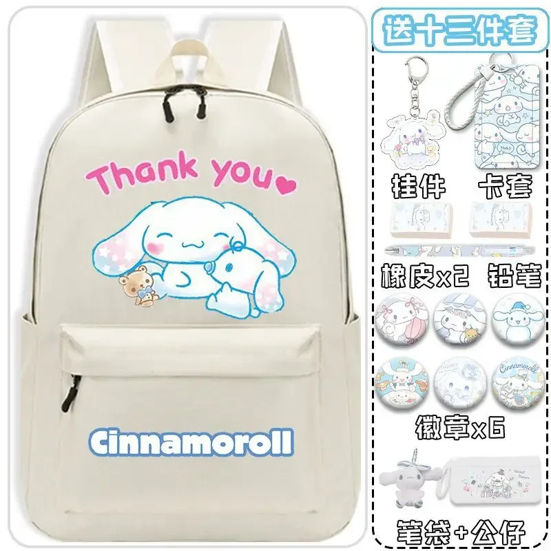 Sanurgente-Cartable léger pour enfants, Cartable Babycinnamoroll, Sac à dos de dessin animé mignon, Grande capacité, Étudiant, Fille, Cinnamoroll, Nouveau