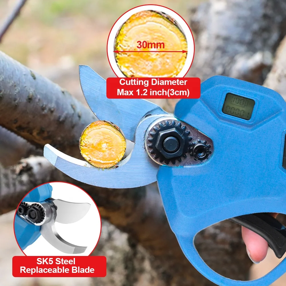 1280W Brushless Electric Pruner Shear Rechargeable Efficient Branches Cutter Landscaping Tool