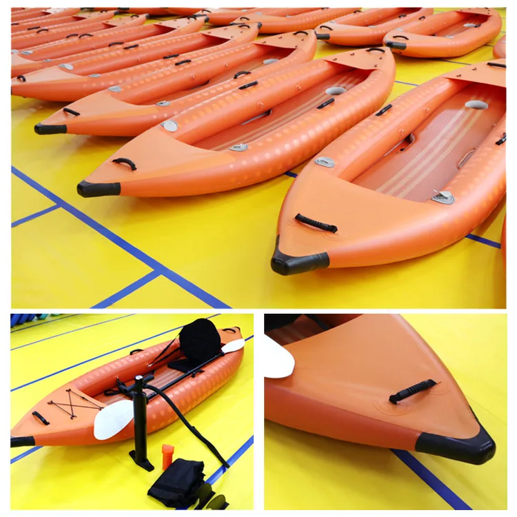 Barco de pesca Luya barco inflável PVC hovercraft caiaque barco duro duplo