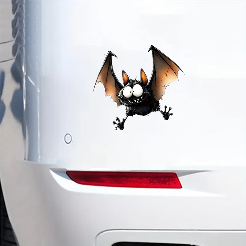Googly Eye Bat Car Stickers, Funny Halloween Vehicle Decals, Cute Big Eye Silhouette Auto Decor for Car