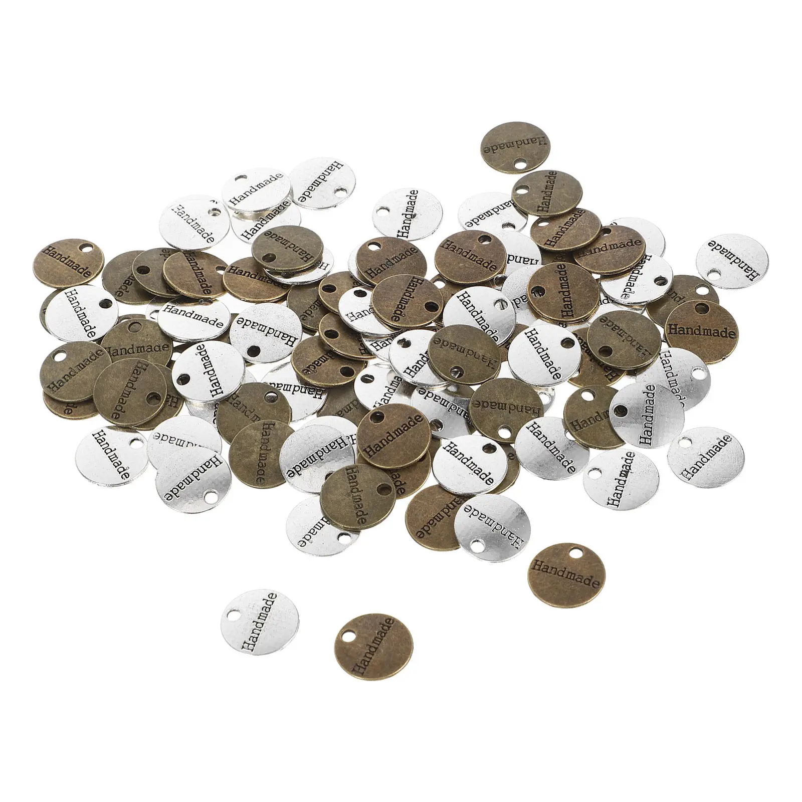

100 шт. Диски-подвески из цинкового сплава для рукоделия, изготовления украшений, декоративные металлические элементы для браслетов и аксессуаров ручной работы