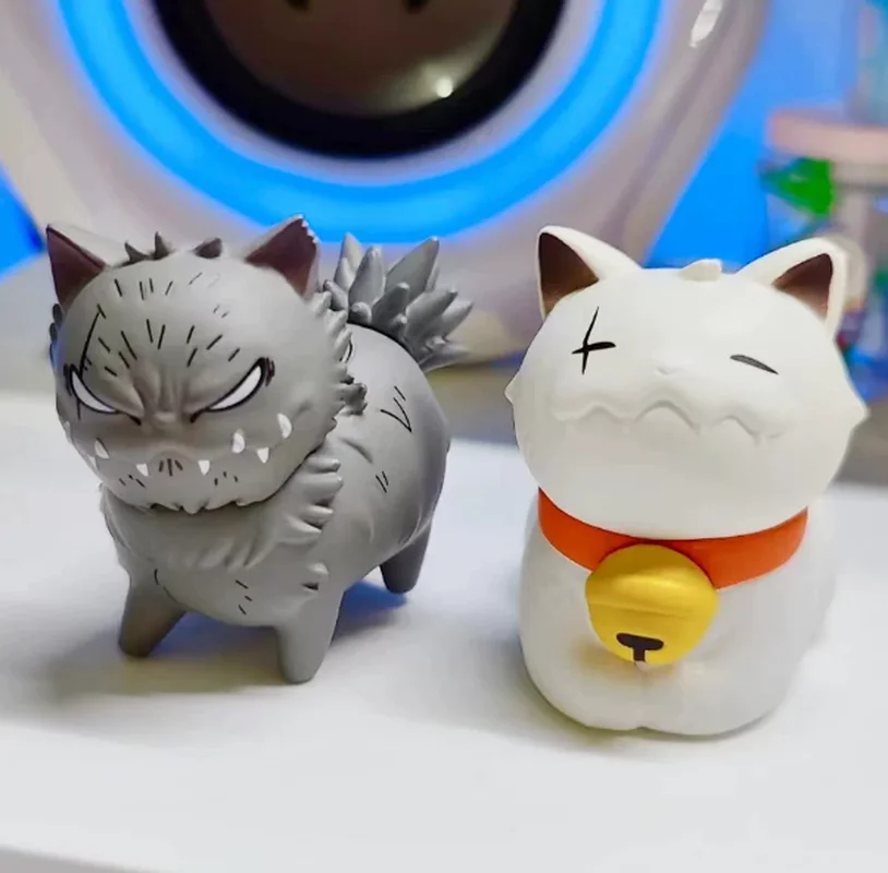 

New Blackened Cat Blind Box Siamese Cat White Cat Raccoon Cat Flower Cat Figurine Toy Cute Desktop Decoration Surprise Gift