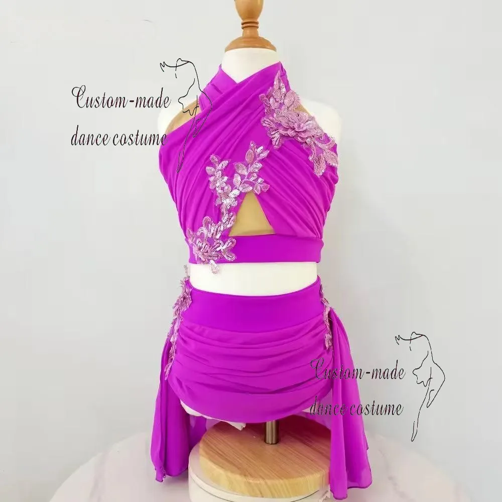 costume-de-danse-latine-licou-a-fleurs-violettes-vetements-de-performance-sur-mesure