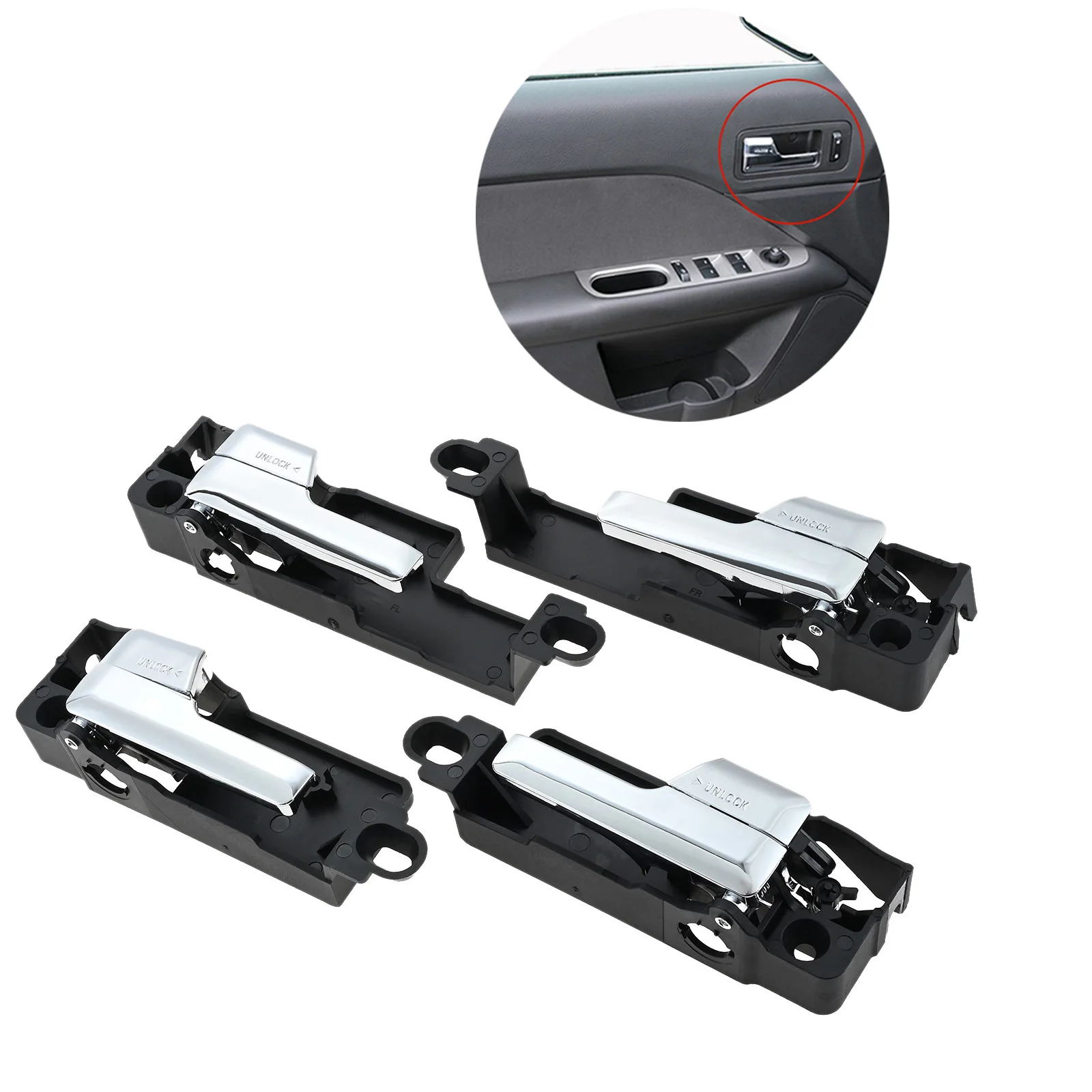 

1pc Inside Interior Door Handle Front Rear Left & Right Fit for Ford Fusion Lincoln MKZ Zephyr Mercury Milan Car Interior Handle