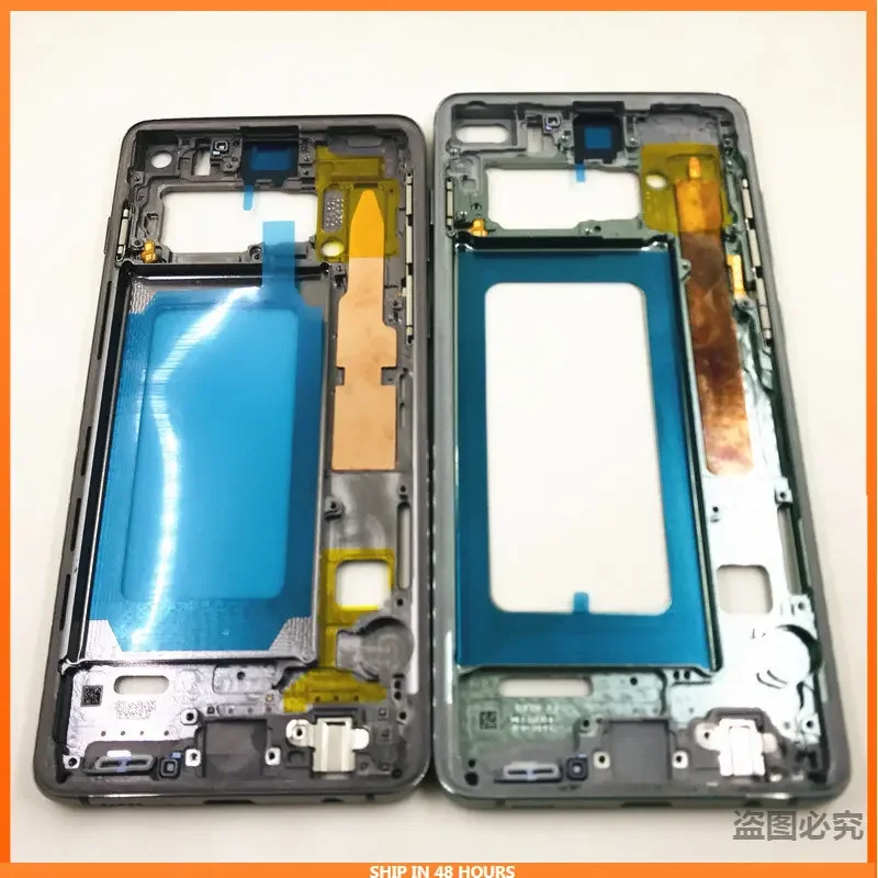 For Samsung Galaxy S10 S10+ Plus Middle frame bezel Front Frame Housing LCD Support Frame Chassis With Side Button Repair parts