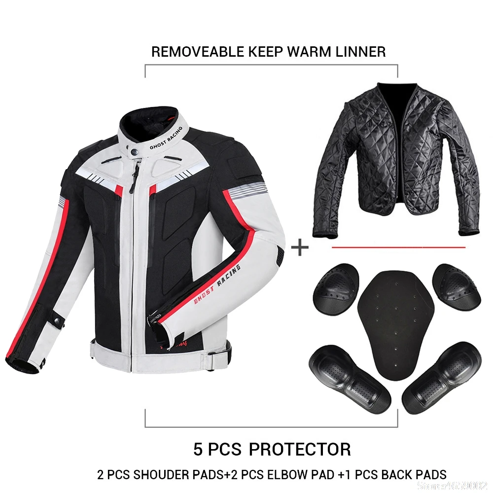 Men Windproof Motorcycle Jacket Waterproof Blouson Moto Reflective Motorbike Riding Jackets Removable Lining Motorcycle Clothing