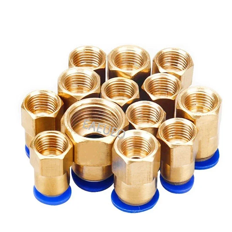 50/100/500Pcs Pneumatic Component Quick Connector Internal Thread Straight Air Pipe Quick Plug PCF4-M5/6-01/8-02/10-03/04