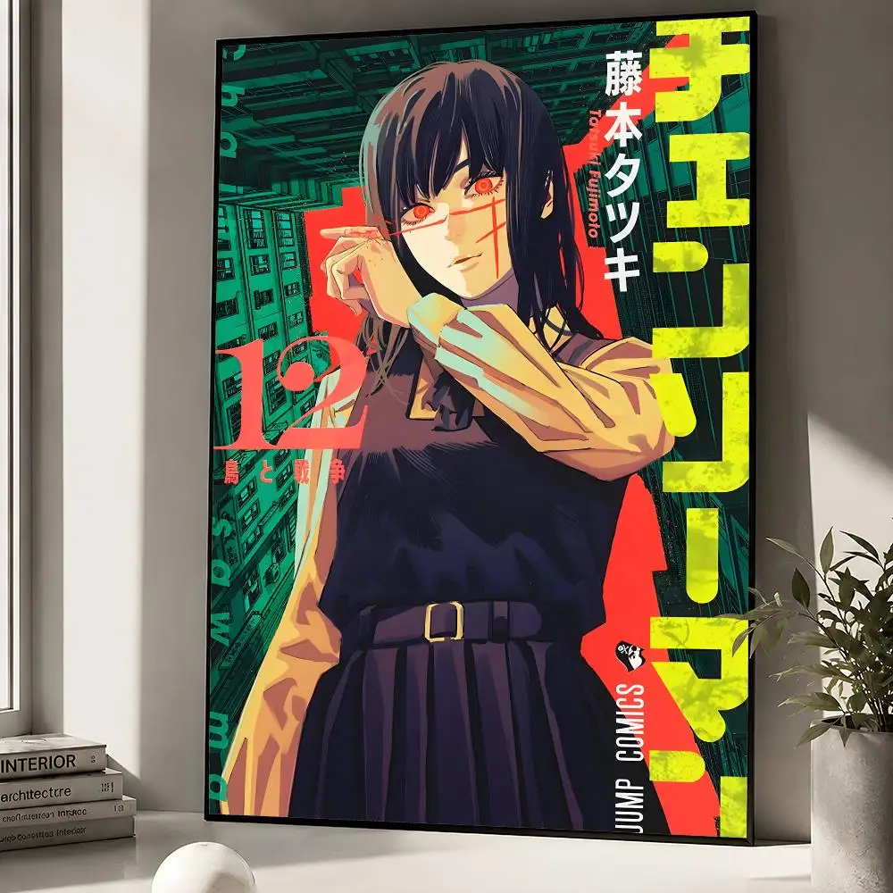 Anime Chainsaw Man Denji Pochita Makima Poster zum Abziehen und Aufkleben, Wandkunst, PP, wasserfest, HD, Schlafzimmer, Wohnzimmer, Heimdekoration, Geschenk – Detail 12