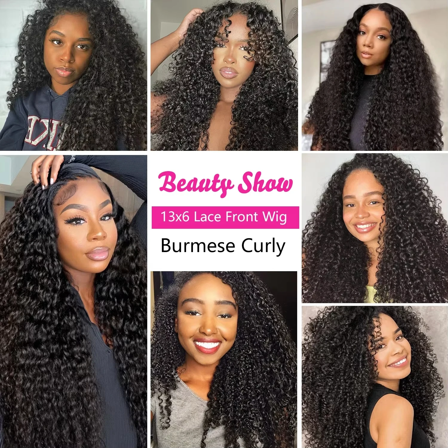 30 40 Inch Burmese Curly Hair Wig 13x6 HD Lace Front Human Hair Hair Wig 13x4 Lace Front Deep Wave Wig For Women 250% Density image 5
