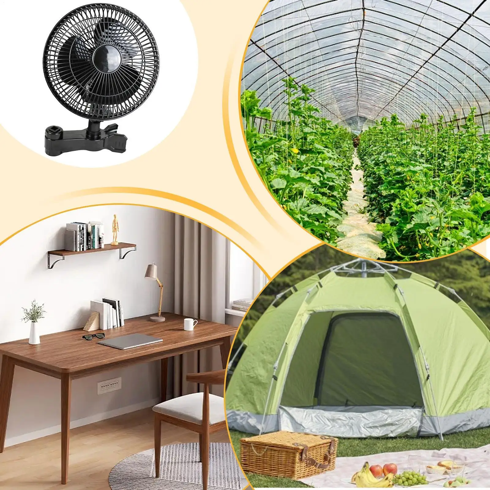Grow Tent Clip Fan Quiet Clip On Fan Plant Growth Fan Oscillating Fan 2 Speeds Circulation Cooling For Workshop Greenhouse
