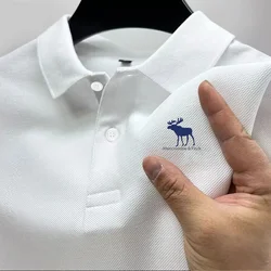 Summer New POLO Shirt Men's Lapel Casual Versatile Business High Quality Breathable Short Sleeve Printed Multicolor T-shirt Top