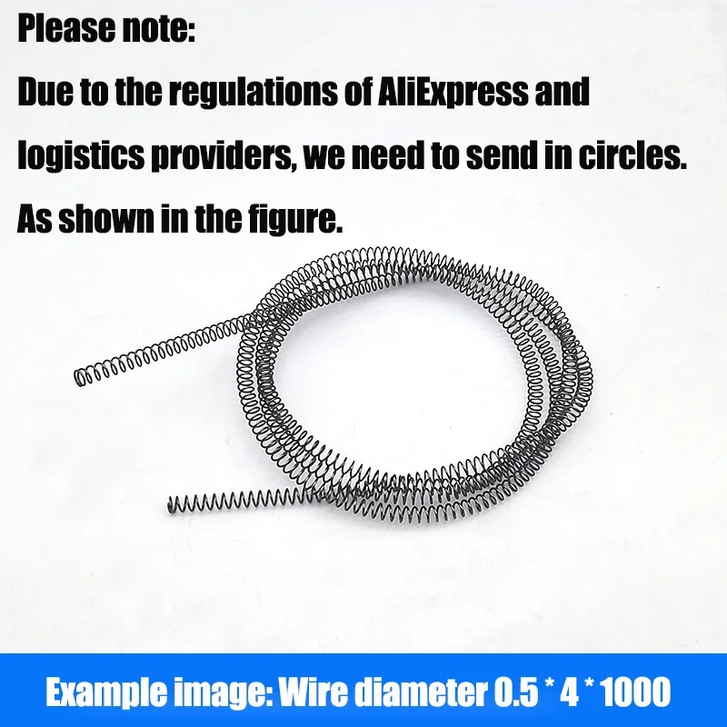 65Mn Compression Spring 1 Meter Long Compression Return Spring Diameter 0.3/0.4/0.5/0.6/0.8/1.0mm Can be truncated for use