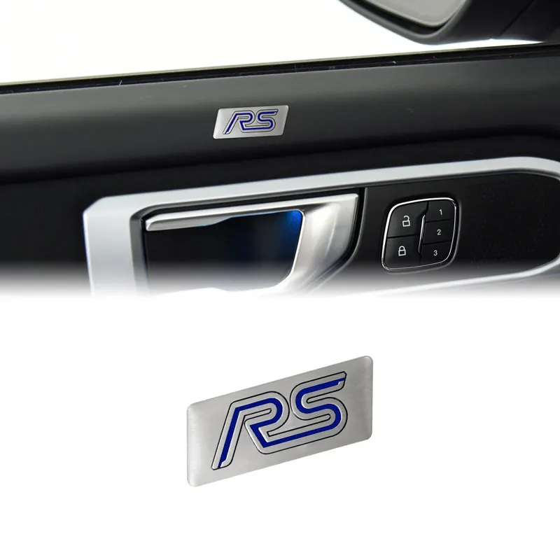 Pegatina pequeña de Metal con logotipo RS/ST, emblema de protección para volante de coche, calcomanía para Ford Focus MK3 Mk4 Fiesta Mondeo