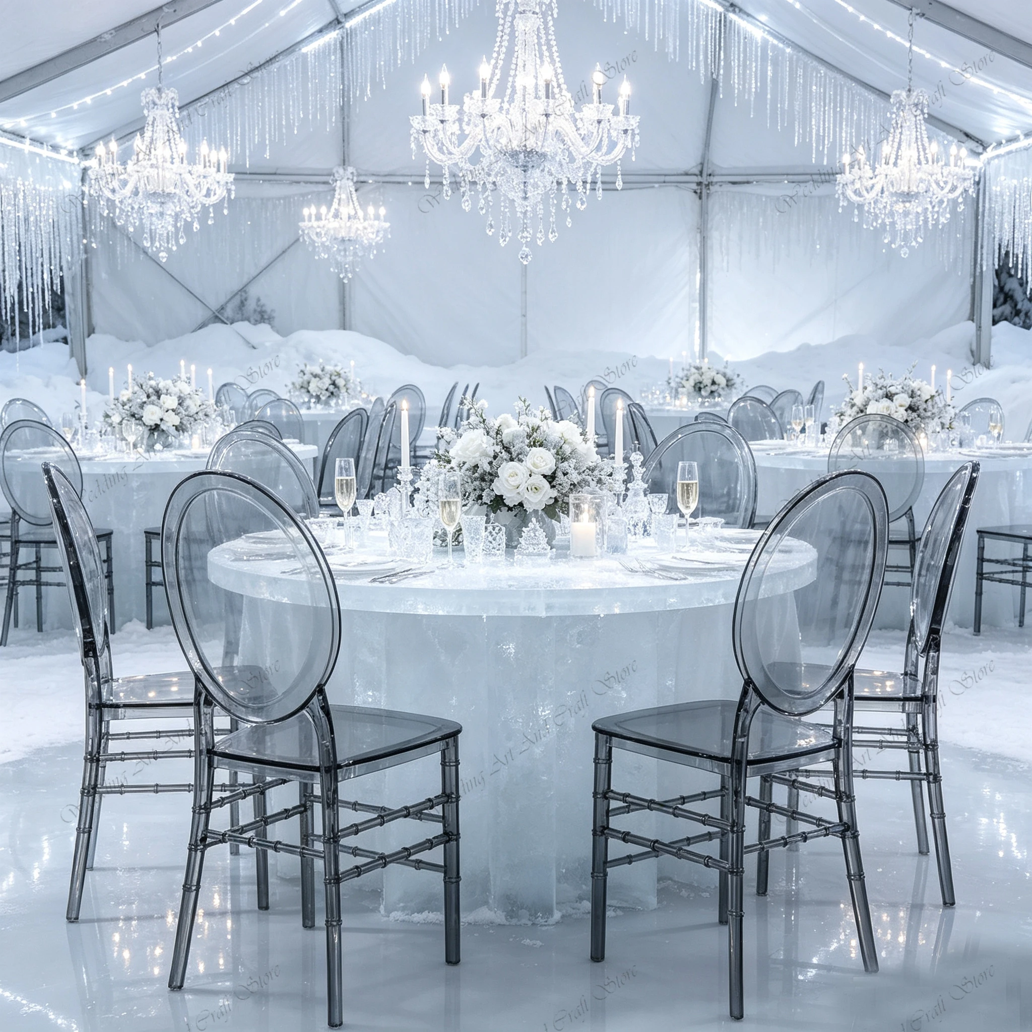48pcs f30 Luxury Acrylic Chairs Acrylic Wing Back Tapered Leg Durable Commercial Hotel Chair for Weddings Events Parties ivy1317