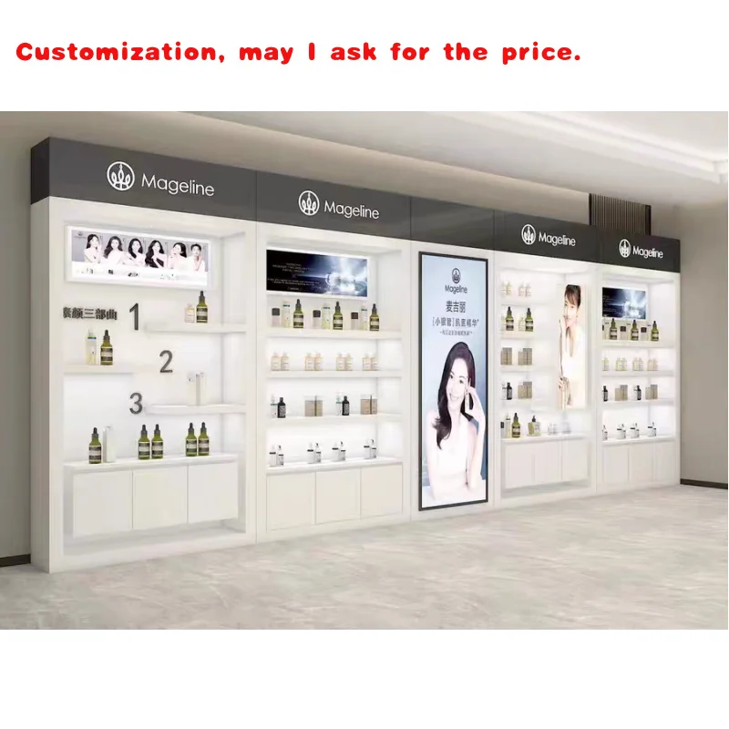 custom.Custom High End Cosmetic Shop Shelves Design Modern Makeup Showcase Retail Store Furniture Cosmetics Store