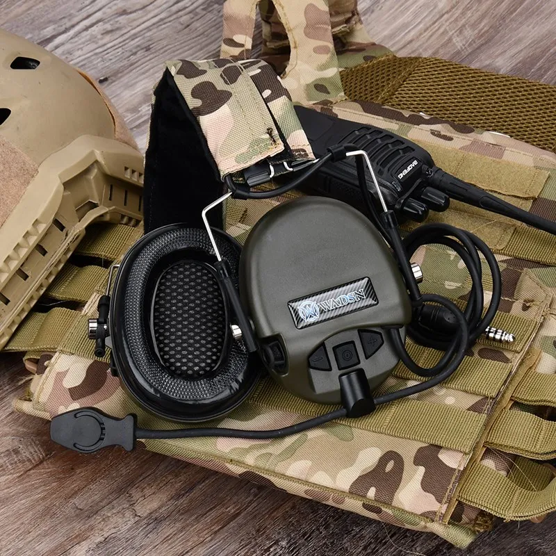 WADSN Sordin Tactical Shooting Headset Active Pickup Noise Canceling Headphone TEA Tier Military Earphone U94 PTT Kenwood Plug