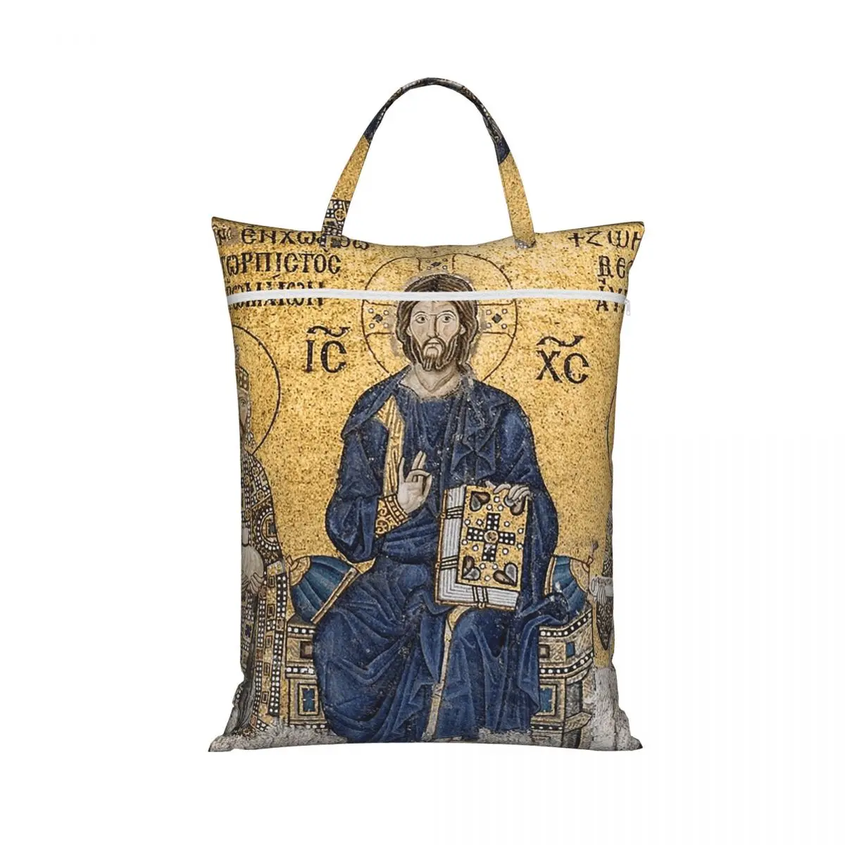 Jesus Christ Pantocrato Mosaic In Hagia Sophia, Istanbul Laundry Collector Foldable Laundry Basket Home Organizer Washing Basket