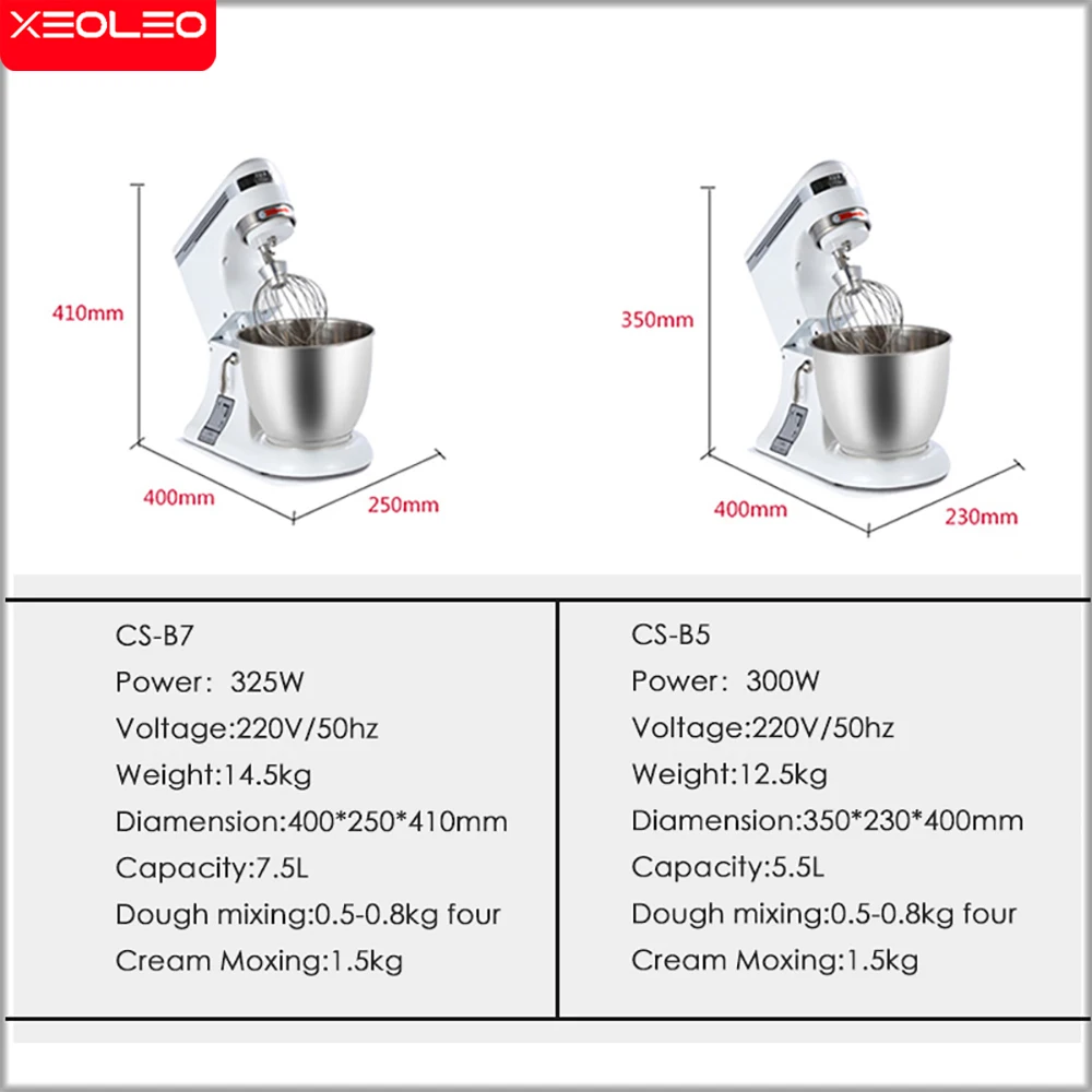 XEOLEO handlowa planetarna misa ze stali nierdzewnej mikser na stojaku 8Speed Blender kuchenny ciasta Kneader maszyna do chleba agd