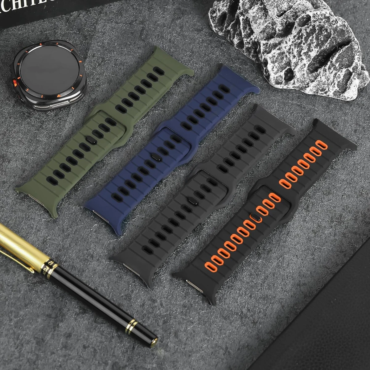 Silikonowa opaska do Samsung Galaxy Ultra 47 mm Sportowa miękka oddychająca bransoletka zamienna do paska Galaxy Watch 7 Ultra