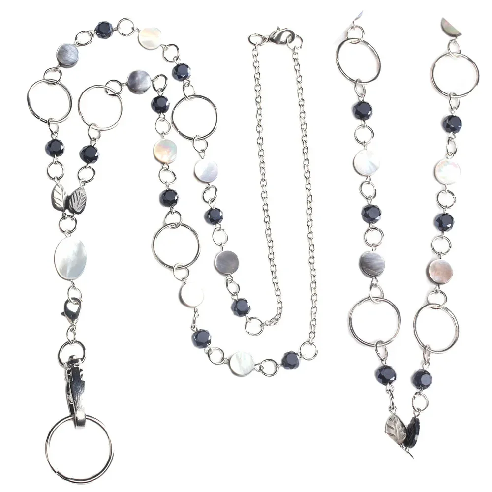 Cordino da donna con cordino in rilievo porta Badge per Badge bobina retrattile collana a catena cordini portachiavi accessori per infermiere