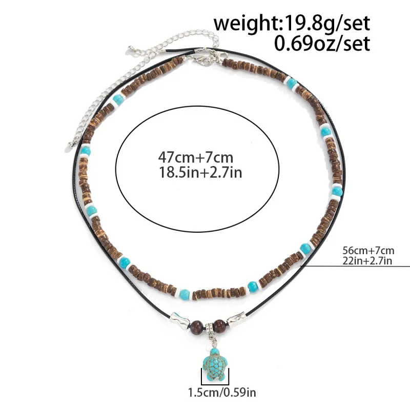 Natural Coconut Shell Men Necklace Tropical Beach Vacation Style Pendant Choker Jewelry for Summer Outfit Casual Styling - view 6
