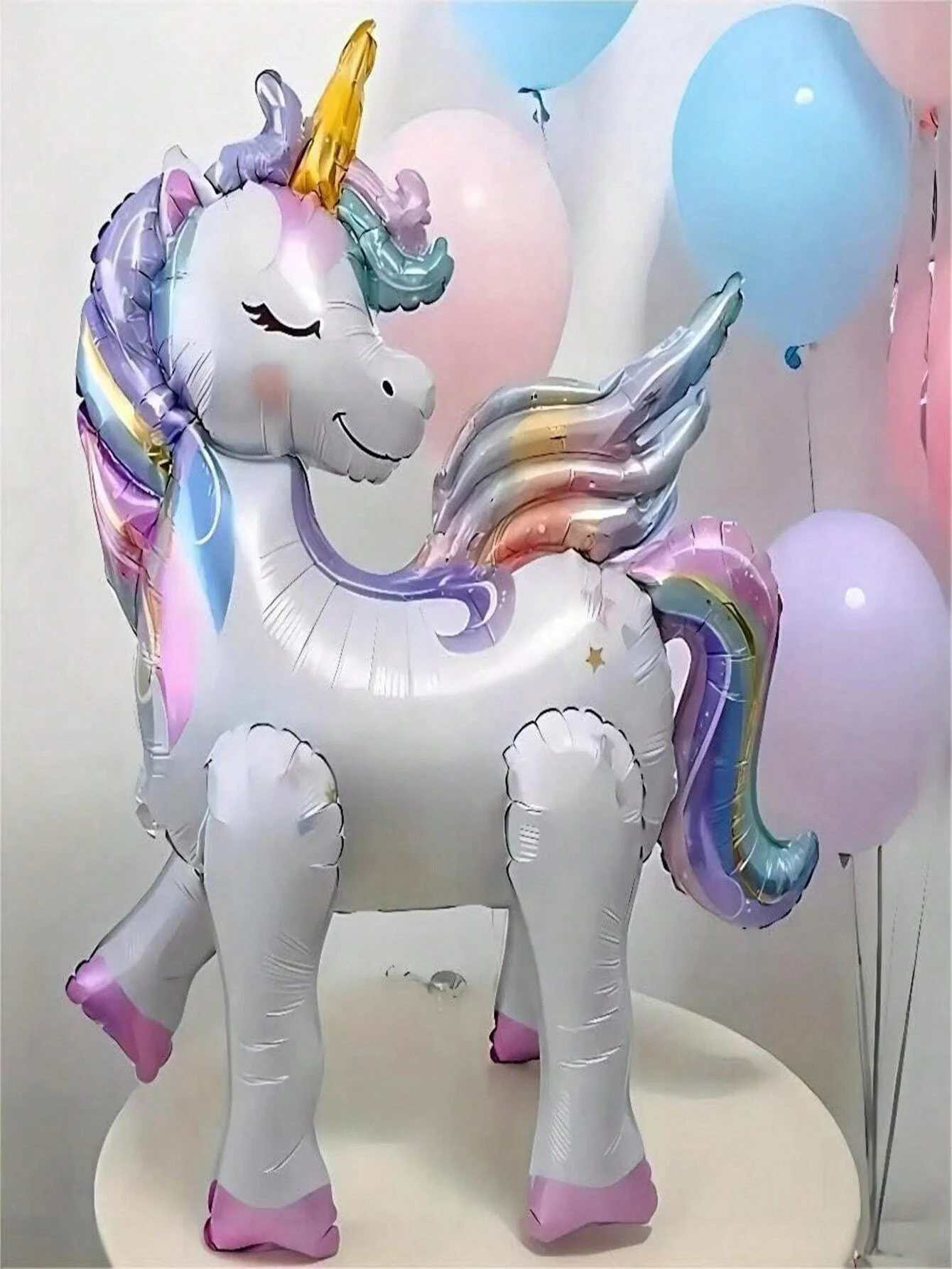 

1pc Decorative Unicorn Shaped Aluminum Foil Balloon, Suitable For Birthday Party, Celebration Events Decoration