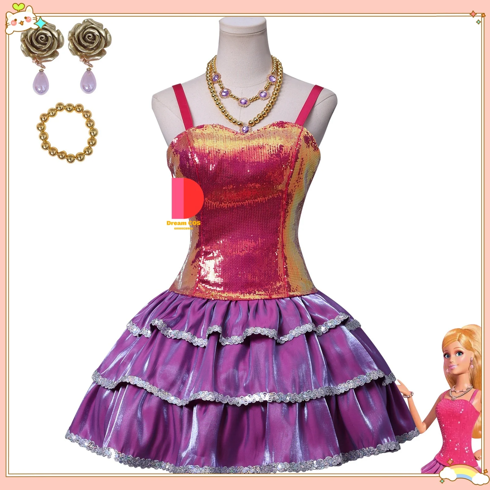 

Barbie Formal Dress Halloween Party Anime Character Cosplay Costumes Two-dimensional Full Women's Clothing Set Anime- Licensed
