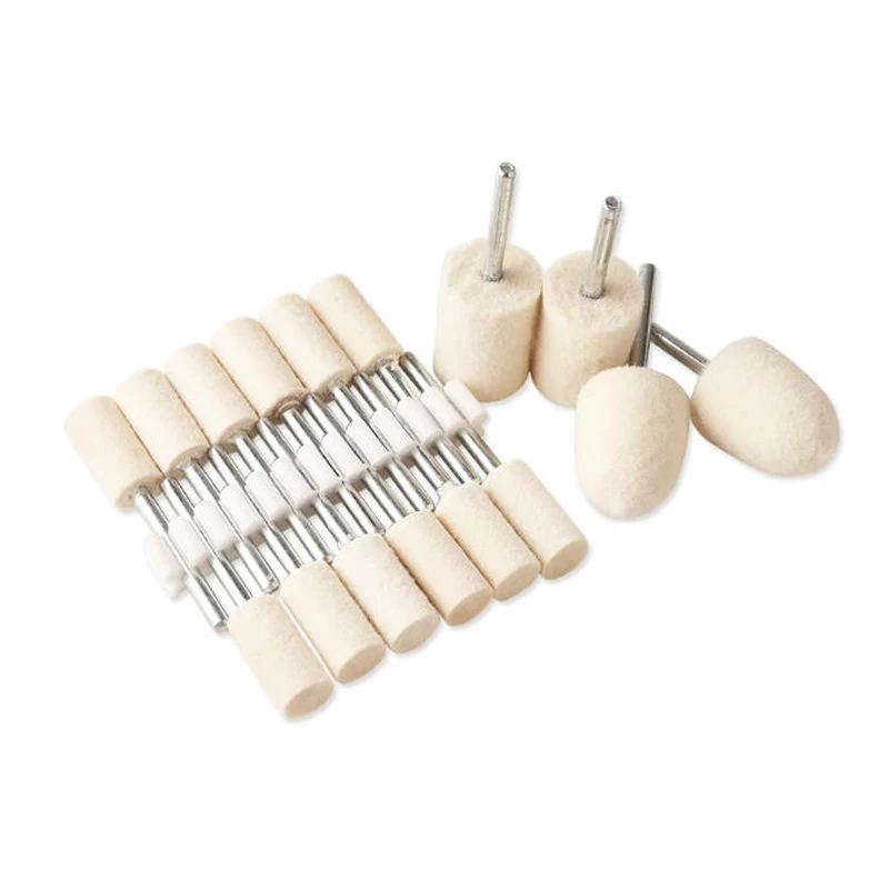 100PCS Wool Grinding Bit Grinding and Polishing Grinding Bit Set 3mm Shank Mini Wool Drill Bit Suitable for Dremel Rotary Tools