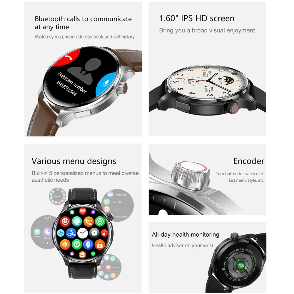 Huawei-reloj inteligente GT5 Pro Max para hombre, pulsera con Pantalla AMOLED, GPS, rastreador deportivo, NFC, Bluetooth, llamadas, azúcar en