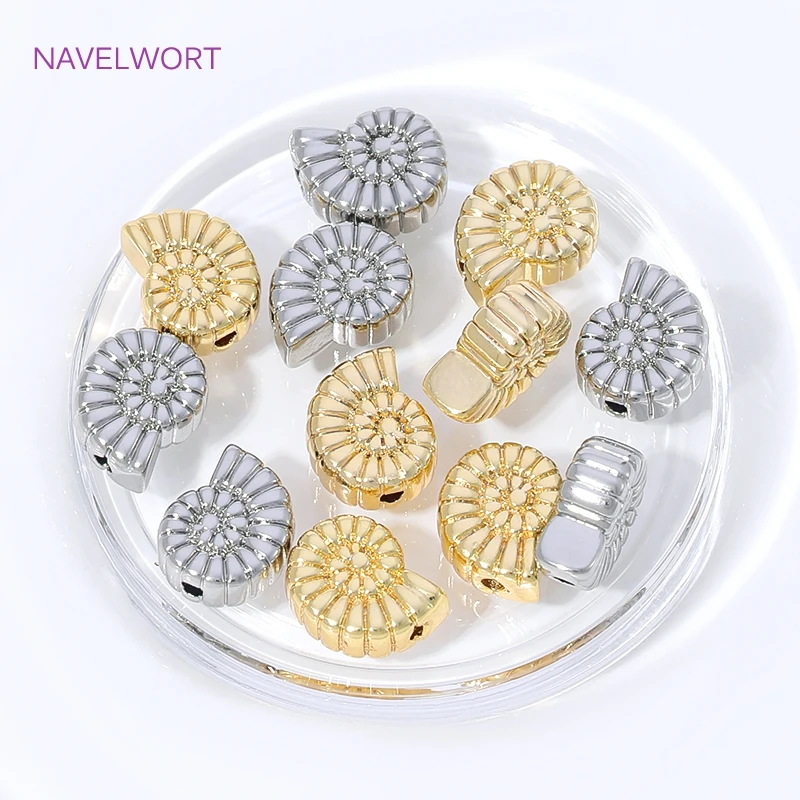 18K Gold Plated Brass Conch Shell Spacer Beads For Jewelry Making,Separators For Beads,DIY Bracelet Necklace Accessories