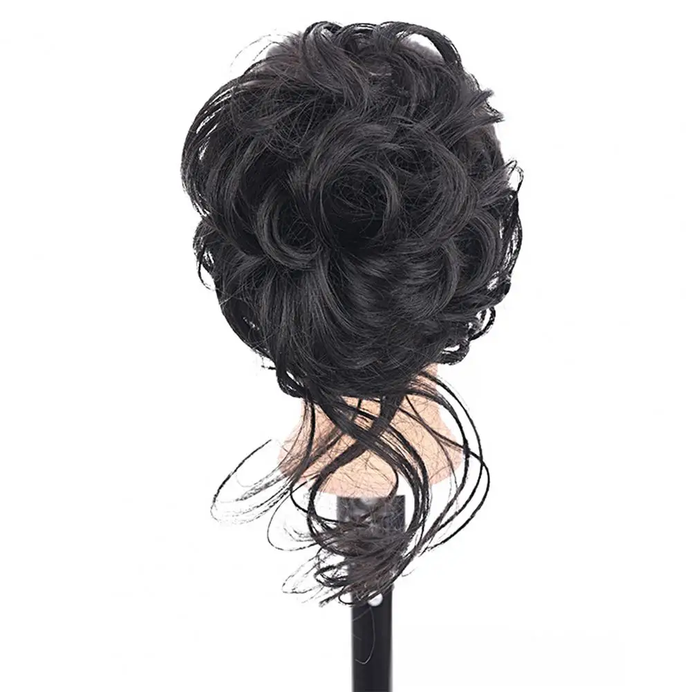 Bagunçado Cabelo Bun Scrunchies Extensão para Mulheres, Encaracolado, Ondulado, Sintético Chignon, Falso Hairpieces, Meninas