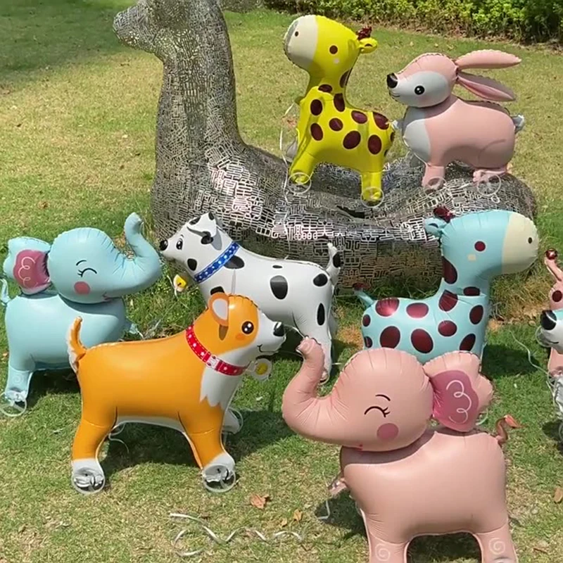 Balony foliowe 4D z ruchomym słoniem na dekoracje urodzinowe dla dzieci i baby shower