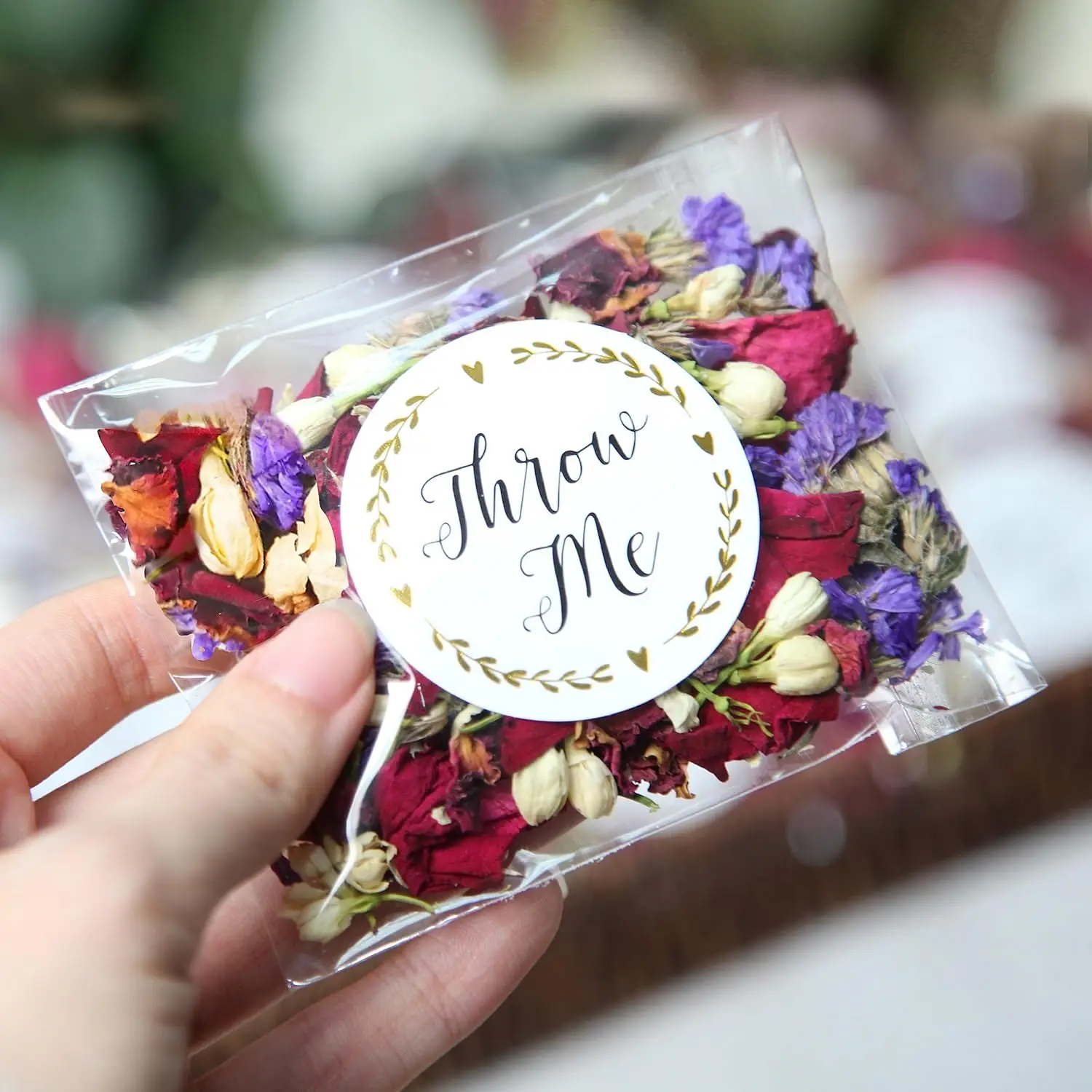 

10-50 Pack Dried Flower Petals, Biodegradable Flower Petals for Wedding Confetti, Wedding Send Off Ideas, Flower Confetti