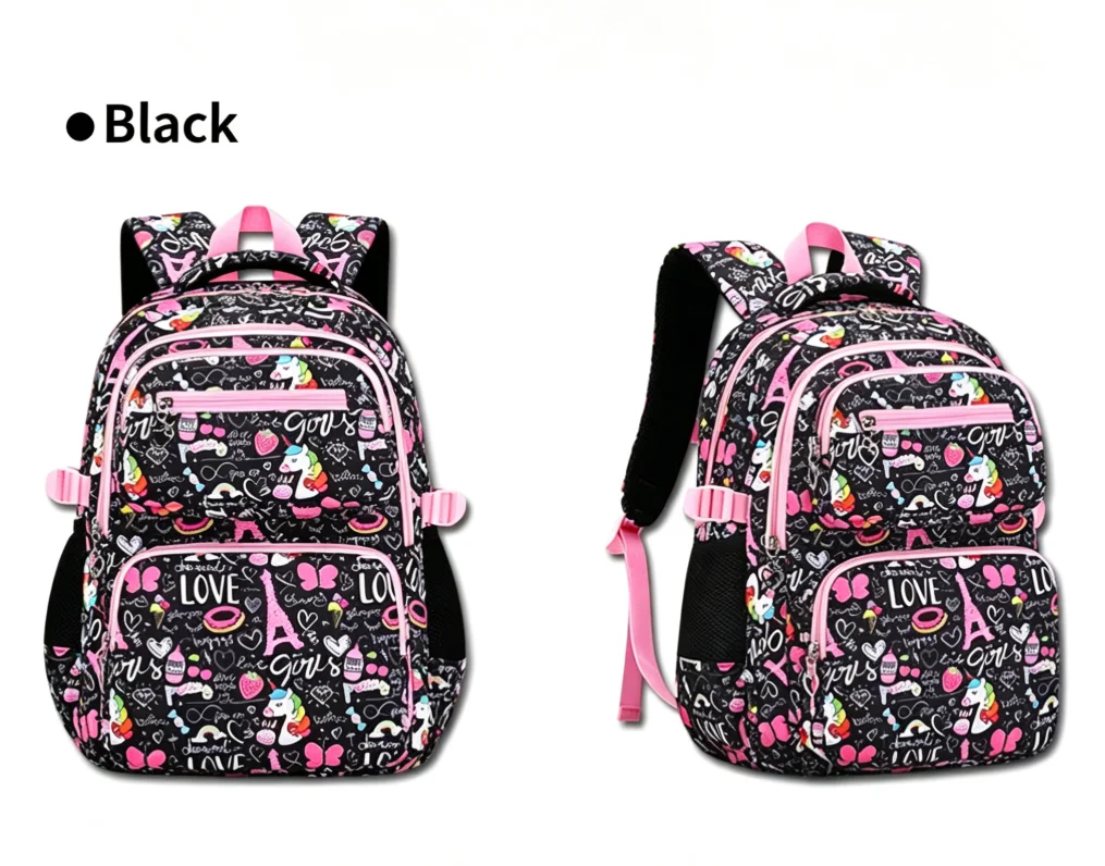 Printed School Backpack  Unisex Oxford Bookbag  Large Capacity Rucksack for Elementary & Middle School Students Daily Use