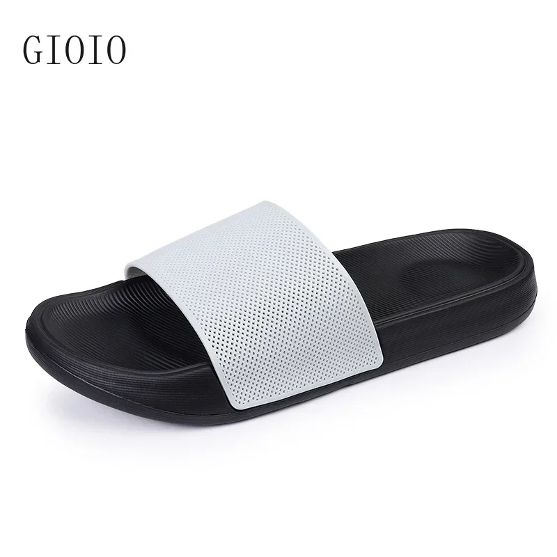 GIOIO Summer Lovely Solid Color Home Slippers For Women Men Non-slip EVA Bathroom Slides Females Concise Light Sandals Couples