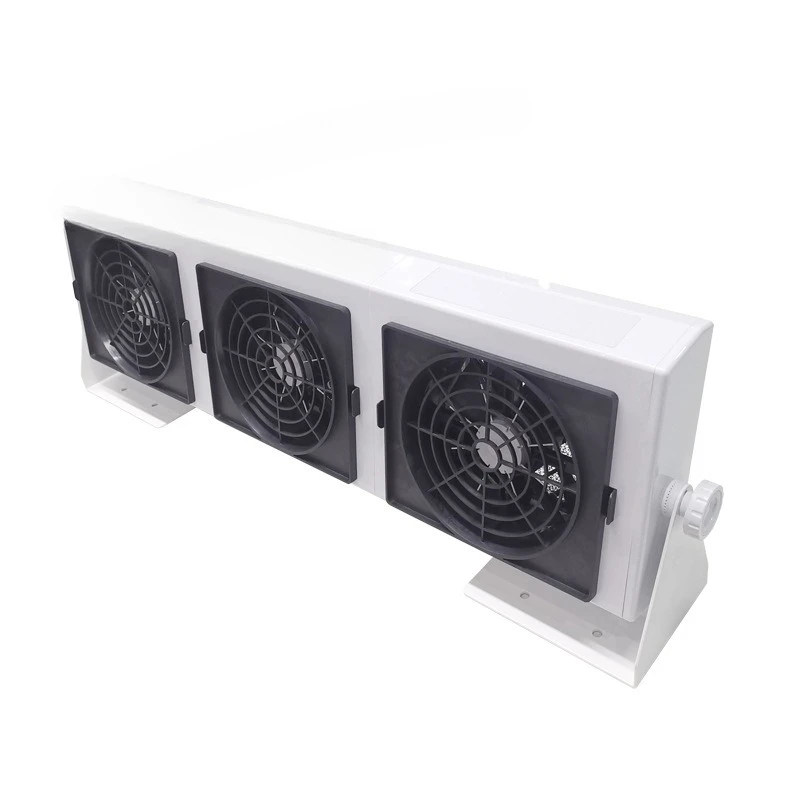 Suspended three-head DC ion fan photovoltaic PCBA board dust removal and static electricity removal