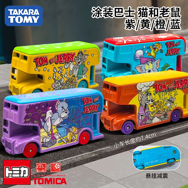 TAKARA TOMY Dream Tomica Tom en Jerry Bus Legering Speelgoed Motorvoertuig Diecast Metaal Model Geschenken