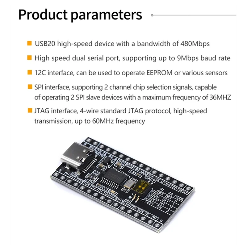 

Модуль макетной платы CH347T USB2.0, высокоскоростной USB-UART/I2C/SPI/JTAG/GPIO с открытым исходным кодом USB-HS-Bridge