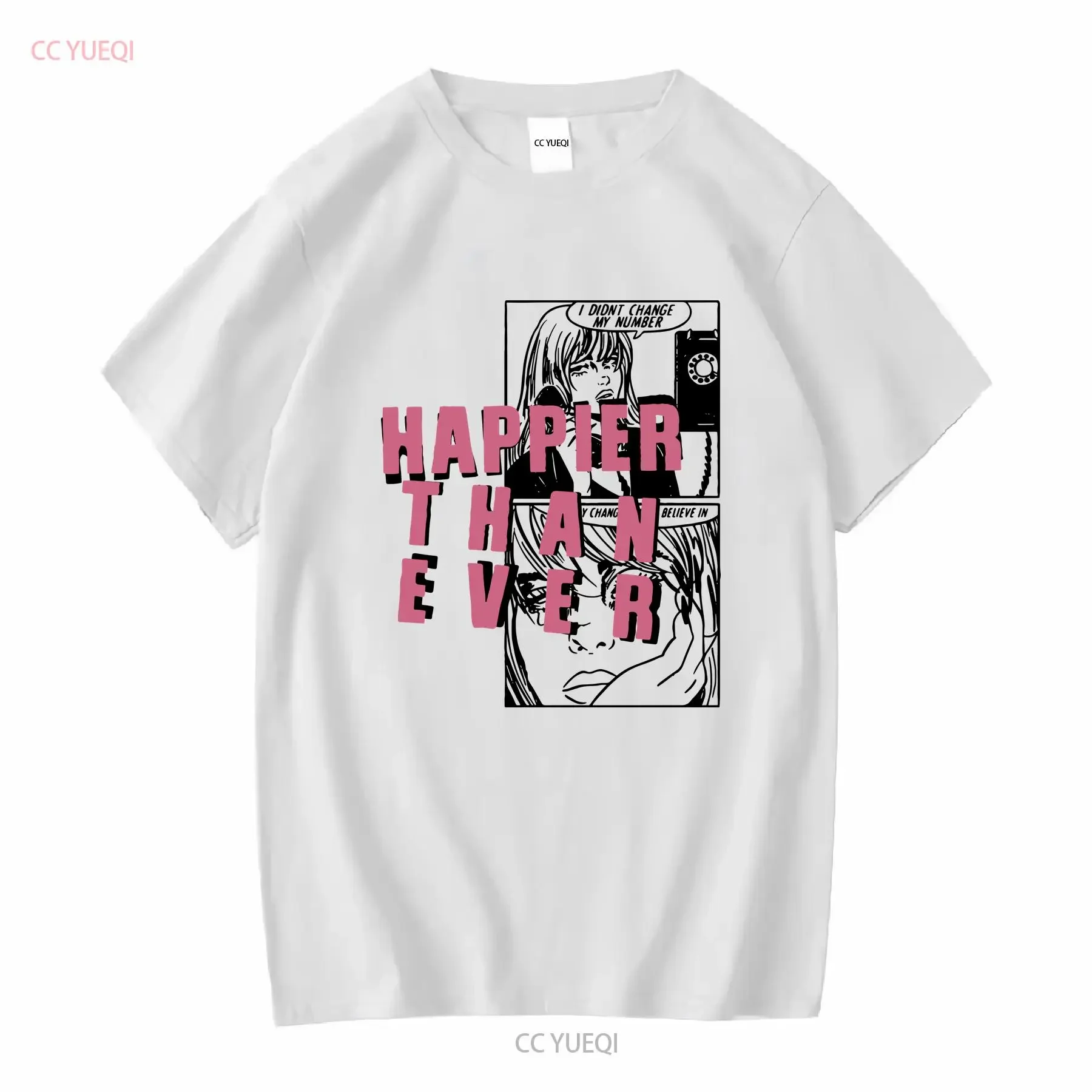 Happier Than Ever I Didn't Change My Number Billie Aesthetic Inspired T Shirt long or short sleeves vintage Washed fashion