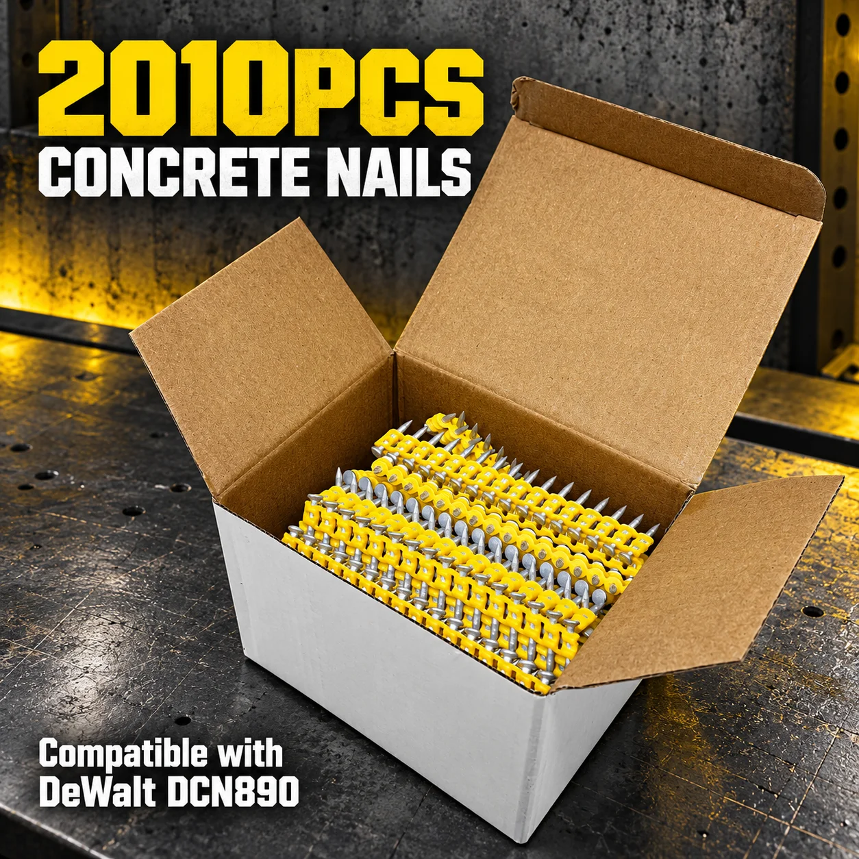 2010PCS 3.0mm Plastic Strip Nails are Designed for Use with Compatible DeWalt DCN890
