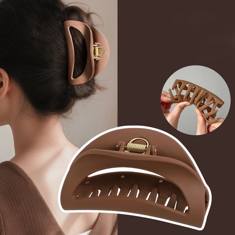Safe Soft Silicone Shark Clip Semicircle Anti Collision Hair Claw Protection for The Back of The Head Anti Fall Women's Hair Cli