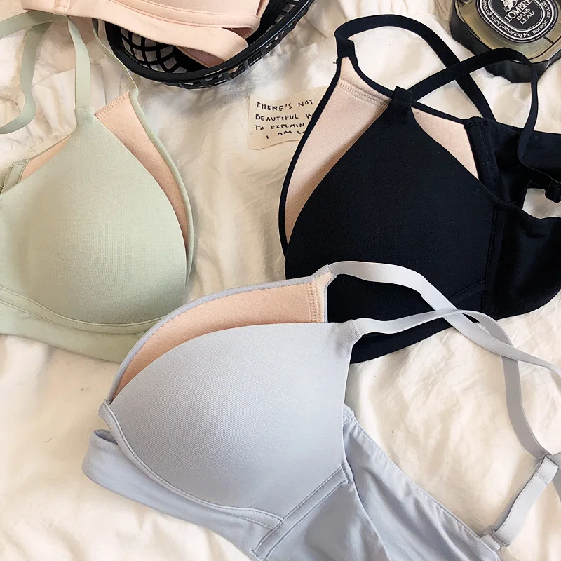 

No steel ring soft support thin section lingerie gathered small breathable bra girl commuter glossy underwear bralette