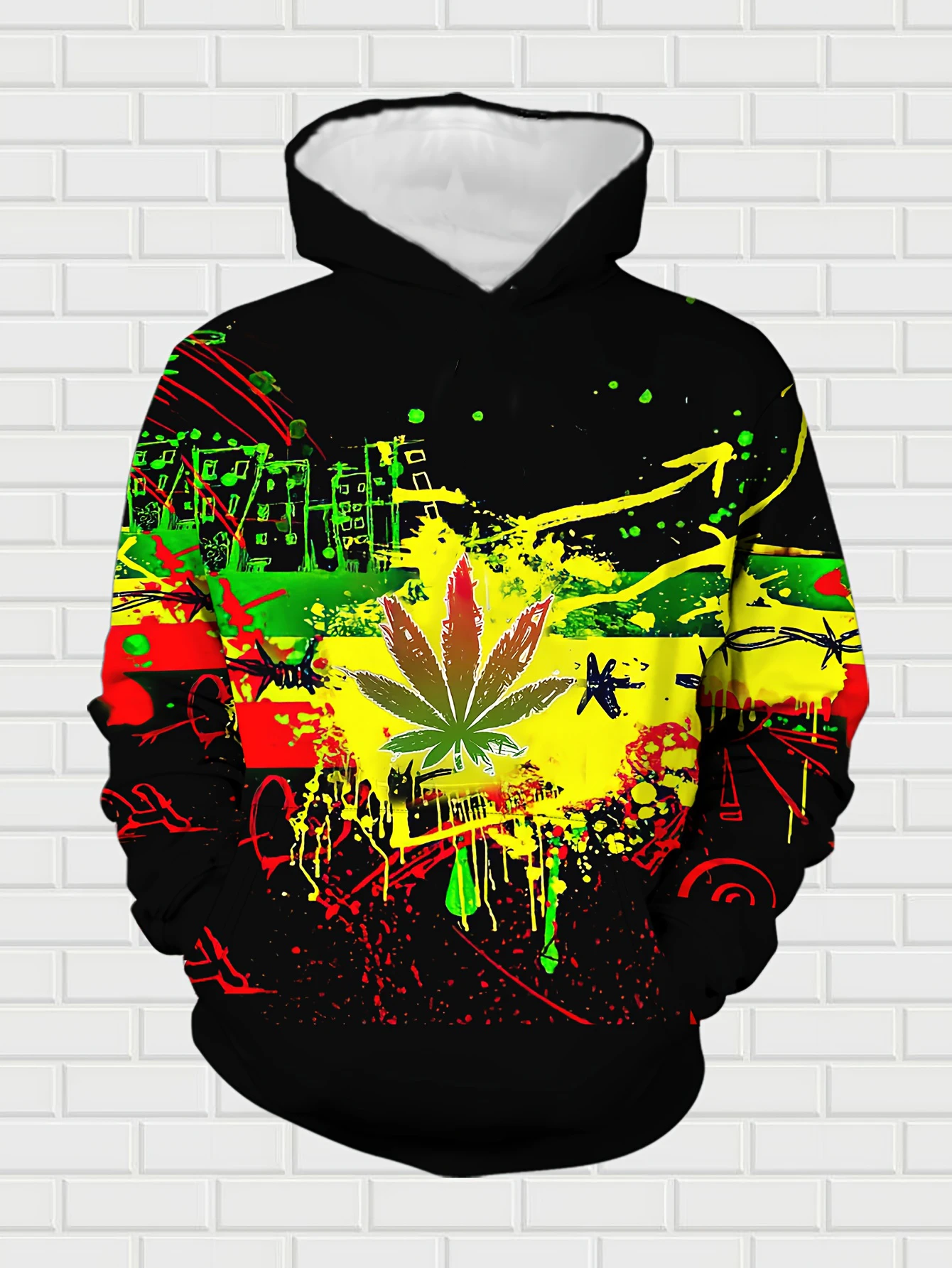 New Arrival Casual Winter Autumn Leef 3D Printed Hoodie and Pants Set Tracksuit 2Piece Set Sportwear Men Clothing Suit