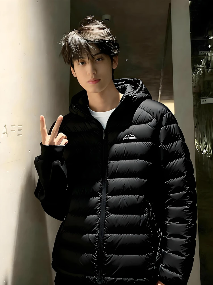 

Мужская легкая зимняя куртка-пуховик с капюшоном, утепленная хлопком, для защиты от холода, в американском стиле