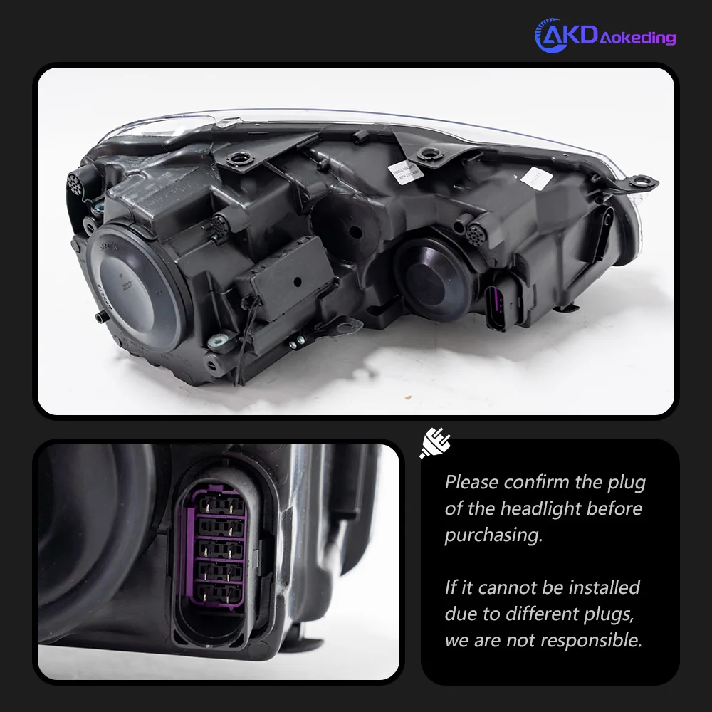 نوع أضواء السيارات لشركة فولكس فاجن جولف 6 كشافات Mk6 2009-2012 LED Projetor رئيس مصباح النهار تشغيل ضوء اكسسوارات السيارات