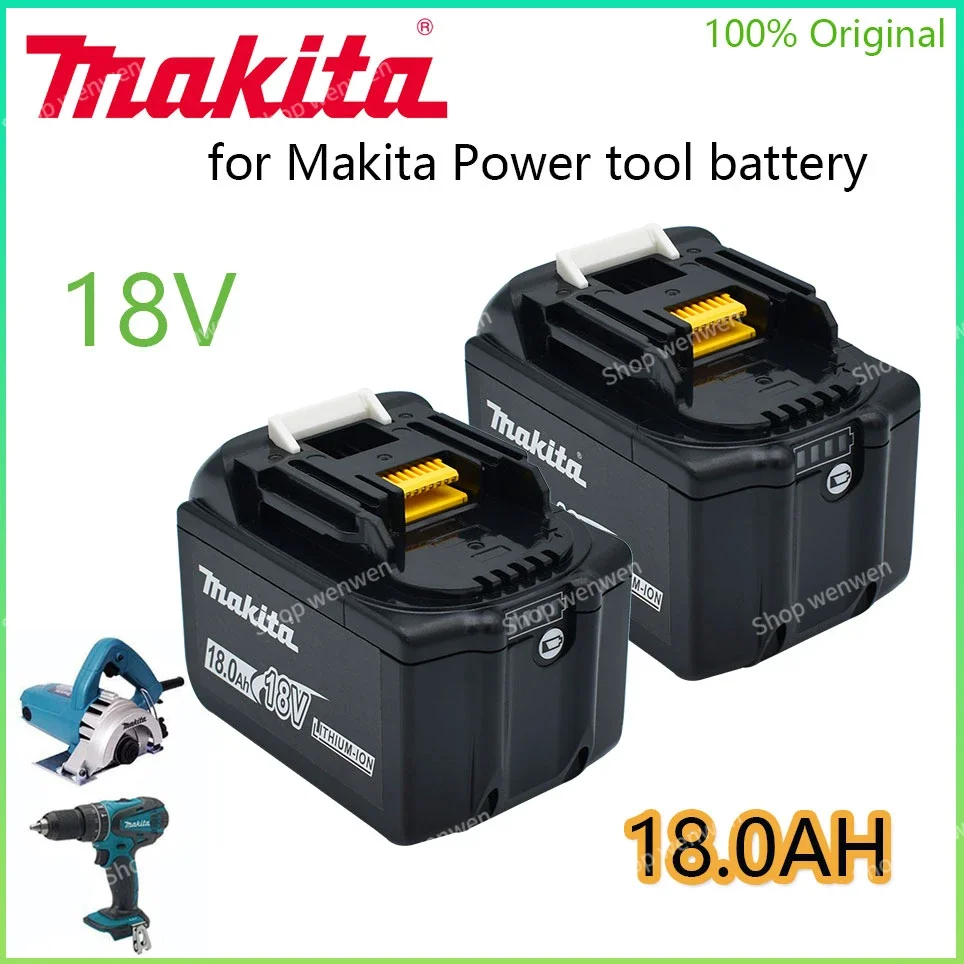 

Makita 100% Original Replacement 18V 18.0Ah Battery BL1830B BL1840 BL1840B BL1850 BL1860 Rechargeable Battery LED Indicator