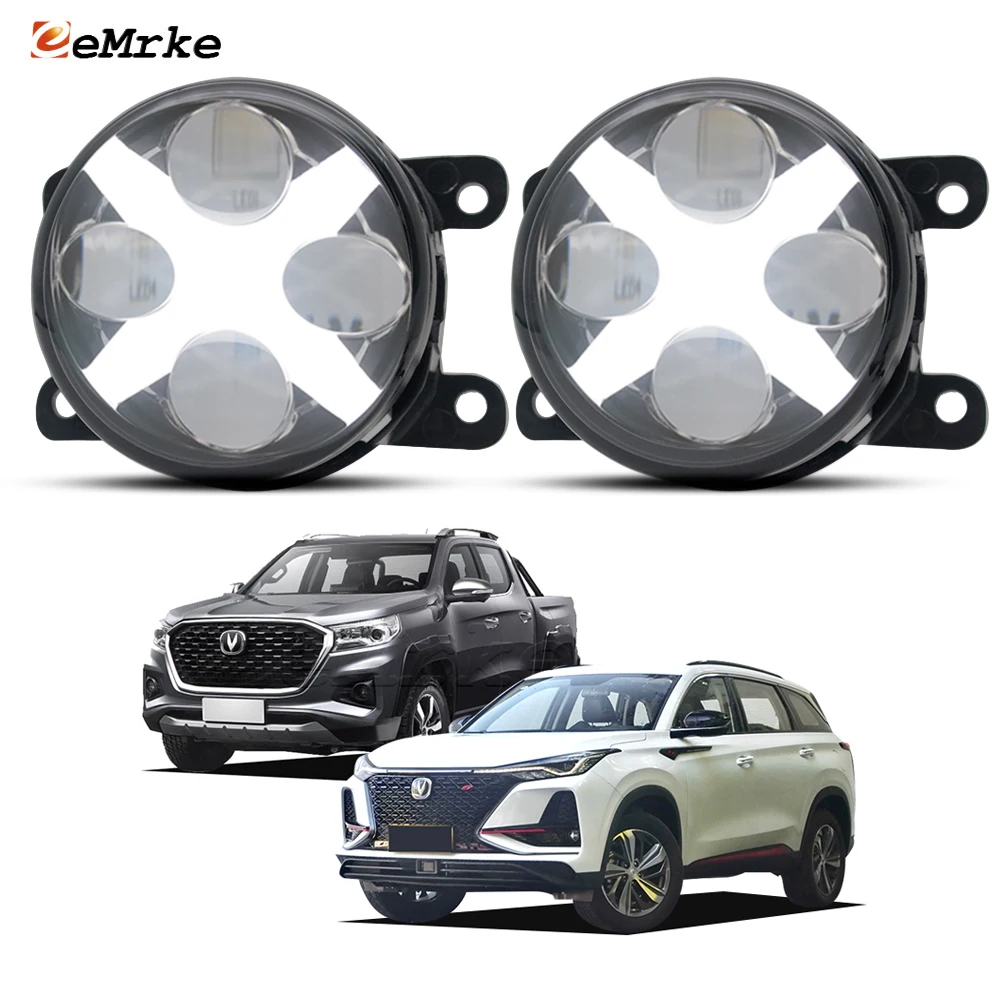 2X LED Fog Lights 40W For Changan Hunter F70 2021-2025 CS75 Plus 2019 2020 2021 2022 X-shaped DRL Day Light Daytime Running Lamp