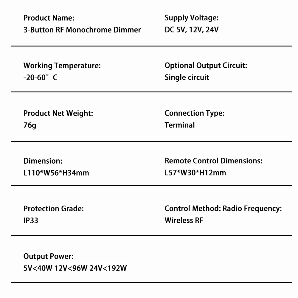 DC 12V 24V 8A LED Light Dimmer Infrared Wireless Remote Control Brightness Controller Switch For LED Strip Light