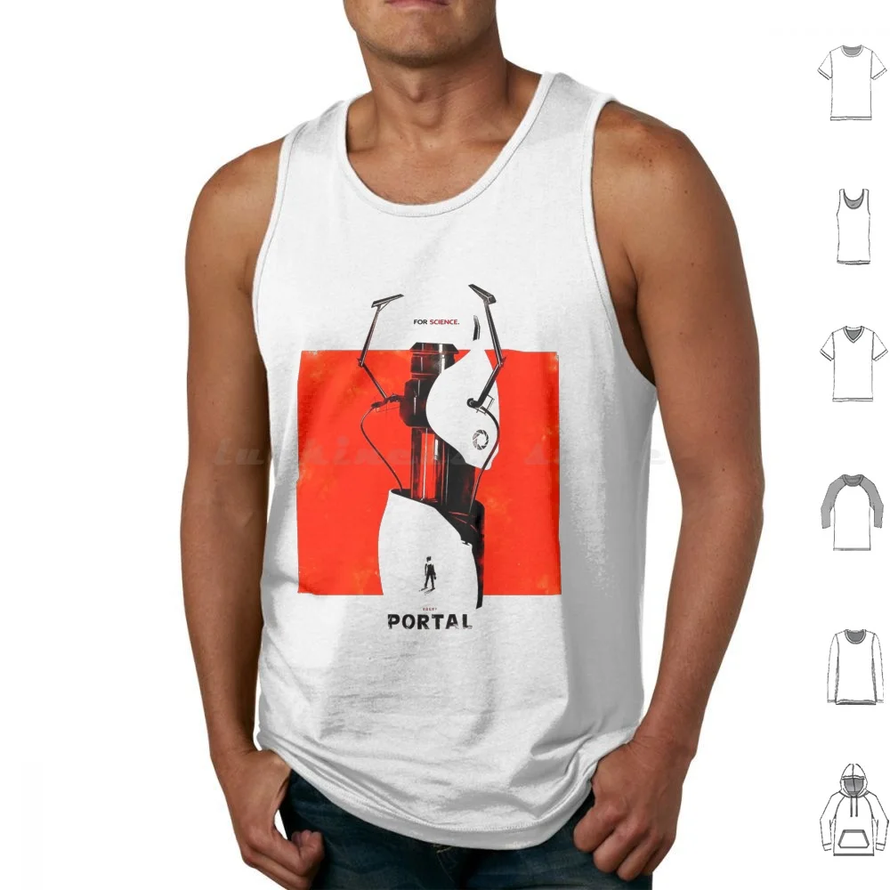 For Science Tank Tops Vest Sleeveless Portal Aperture Portal 2 Aperture Science Science Aperture Glados Valve Gaming Half Life