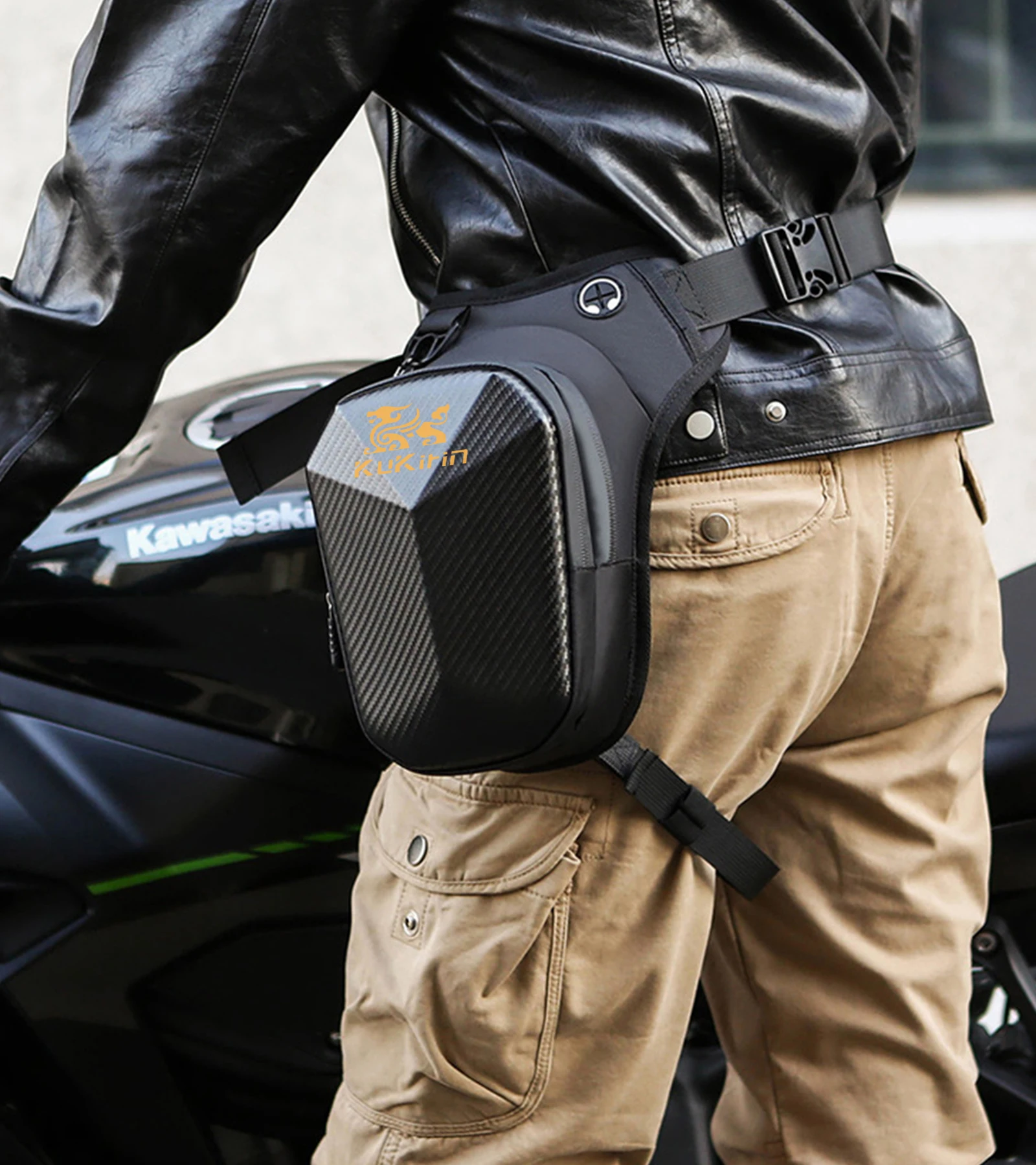 Kukirin دراجة نارية الساق الجانب حقيبة الدراجات متعددة الوظائف Crossbody إيفا هارد شل مقاوم للماء الرياضة في الهواء الطلق حقائب الخصر عادية